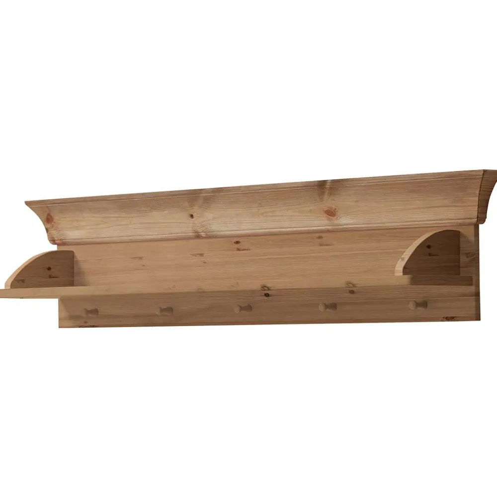 Wohnen Kinderregale*Kiefer Wandhängeregal mit 5 Haken - Piatra