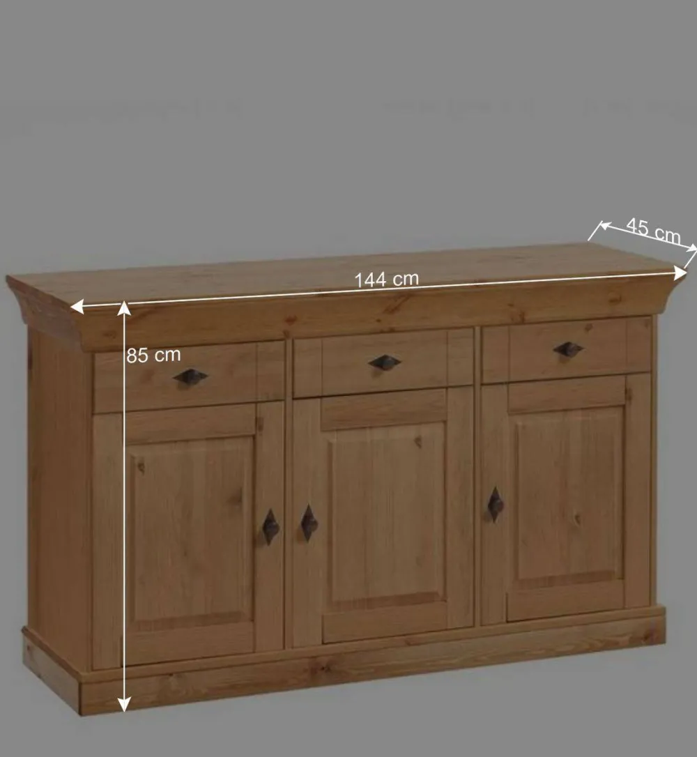 Wohnen Sideboards & Kommoden|Sideboards & Kommoden*Kiefer-Massivholz Sideboard Piatra im Landhausstil