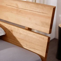 Wohnen Kiefernholz Balkenbett in Eichefarben - Kalastania