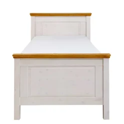 Wohnen Kiefernholz Bettgestell in Weiß & Lauge - Sibiuta