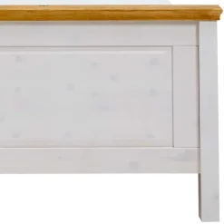 Wohnen Kiefernholz Bettgestell in Weiß & Lauge - Sibiuta