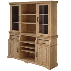 Wohnen Küchenschränke|Esszimmer-Vitrinen*Kiefernholz Buffet gebeizt und geölt - Lulzima