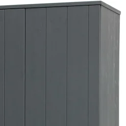 Wohnen Kiefernholz Kleiderschrank in Grau dunkel - Isnos I