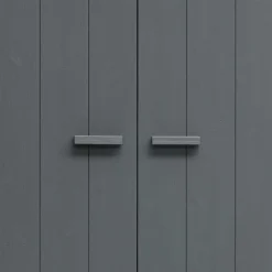 Wohnen Kiefernholz Kleiderschrank in Grau dunkel - Isnos I