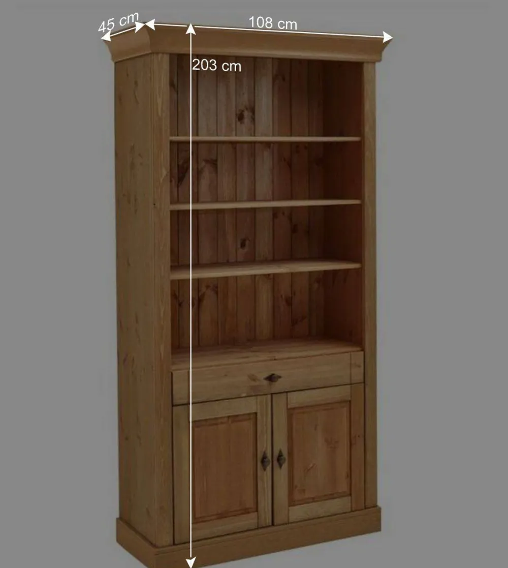Wohnen Esszimmerregale|Regale*Kiefernholz Landhaus Regal 108x203x45 cm - Piatra