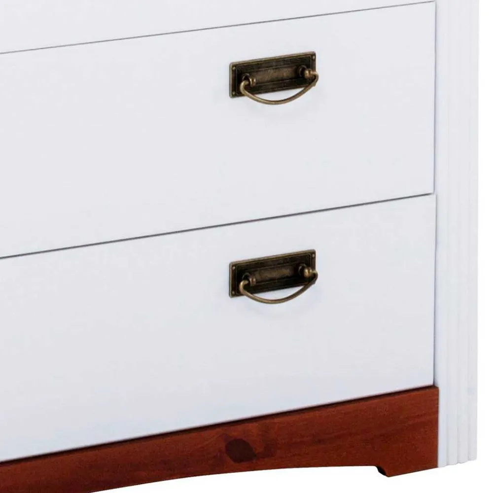 Wohnen Landhausmöbel|Küchenschränke*Kiefernholz Schubladen Kommode zweifarbig - Beapta