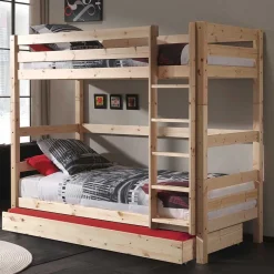 Wohnen Kinderbetten*Kiefernholz Stockbett mit Ausziehbett - Lulzima
