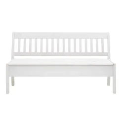 Wohnen Küchenbänke|Esszimmerbänke*Kiefernholz Truhenbank in Weiß - Zanaris