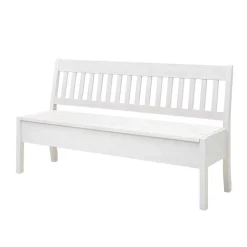 Wohnen Küchenbänke|Esszimmerbänke*Kiefernholz Truhenbank in Weiß - Zanaris