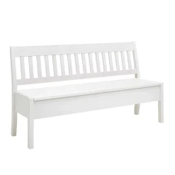 Wohnen Küchenbänke|Esszimmerbänke*Kiefernholz Truhenbank in Weiß - Zanaris