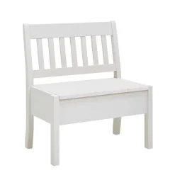 Wohnen Küchenbänke|Esszimmerbänke*Kiefernholz Truhenbank in Weiß - Zanaris