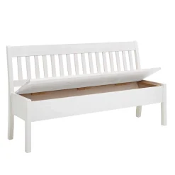 Wohnen Küchenbänke|Esszimmerbänke*Kiefernholz Truhenbank in Weiß - Zanaris