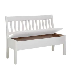 Wohnen Küchenbänke|Esszimmerbänke*Kiefernholz Truhenbank in Weiß - Zanaris