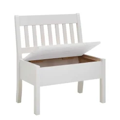 Wohnen Küchenbänke|Esszimmerbänke*Kiefernholz Truhenbank in Weiß - Zanaris