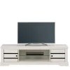 Wohnen Sideboards & Kommoden|Sideboards & Kommoden*Kiefernholz TV Unterschrank in Weiß mit Schwarz - Manduza