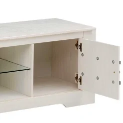 Wohnen Sideboards & Kommoden|Sideboards & Kommoden*Kiefernholz TV Unterschrank in Weiß mit Schwarz - Manduza