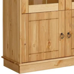 Wohnen Kiefernholz Vitrine gebeizt und geölt - Goro