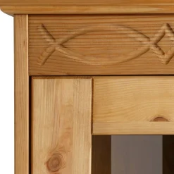 Wohnen Kiefernholz Vitrine gebeizt und geölt - Goro