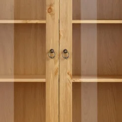 Wohnen Kiefernholz Vitrine gebeizt und geölt - Goro