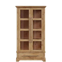 Wohnen Kiefernholz Vitrine Glastür im Modern Country Style - Noellisa