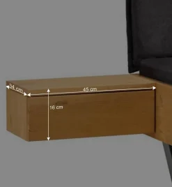 Wohnen Kiefernholz-Bett gelaugt mit Stoff-Kopfteil - Phiano