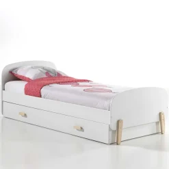 Kinder Wohnen Kinder Ausziehbett in Weiß Natur - Mauricia