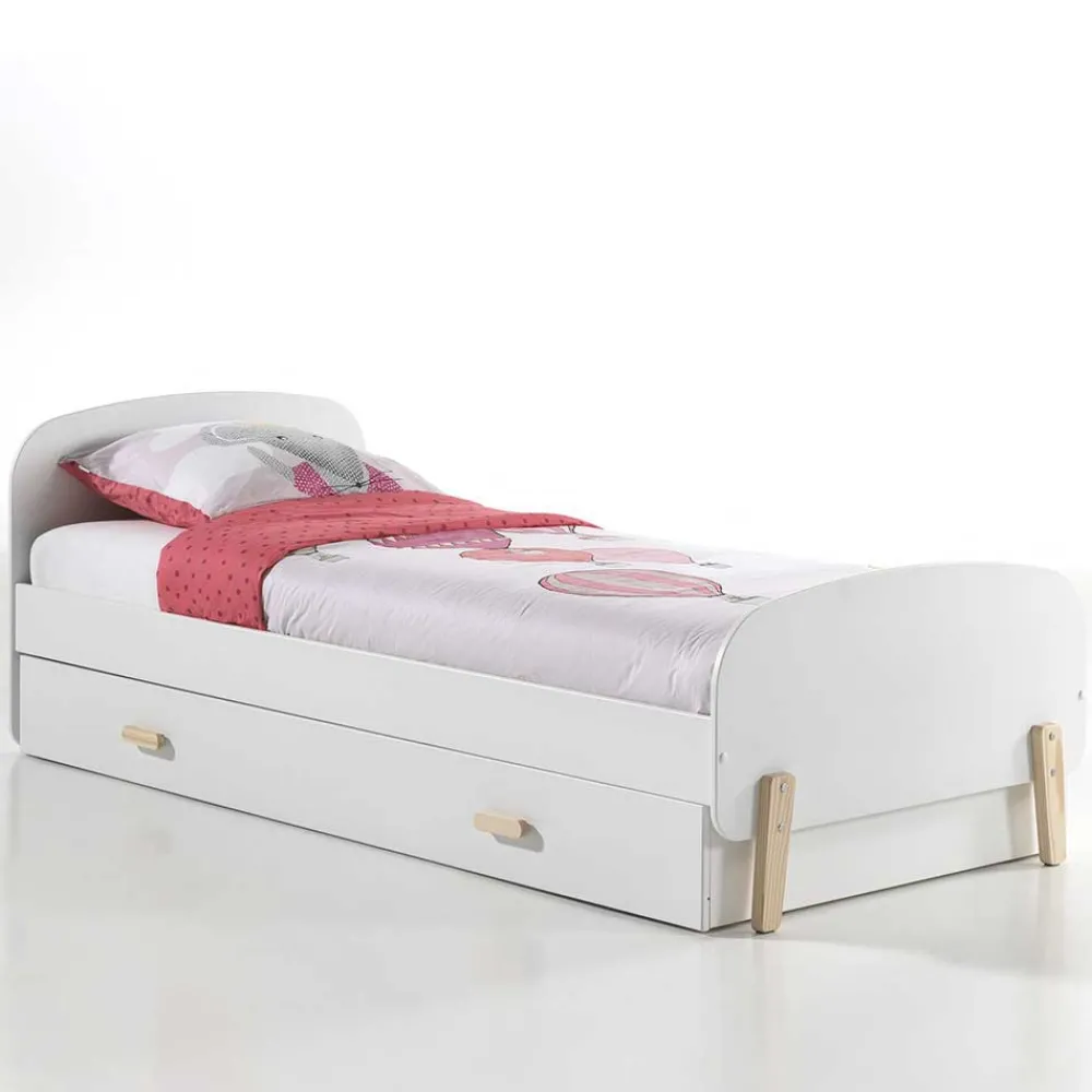 Kinder Wohnen Kinder Ausziehbett in Weiß Natur - Mauricia