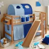 Kinder Wohnen Kinder Buche Hochbett mit schräger Rutsche - Zuricona