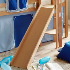 Kinder Wohnen Kinder Buche Hochbett mit schräger Rutsche - Zuricona