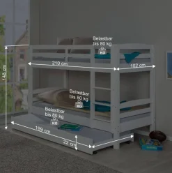 Wohnen Kindermöbel|Kinderbetten*Kinder Etagenbett mit Ausziehbett optional - Samanca