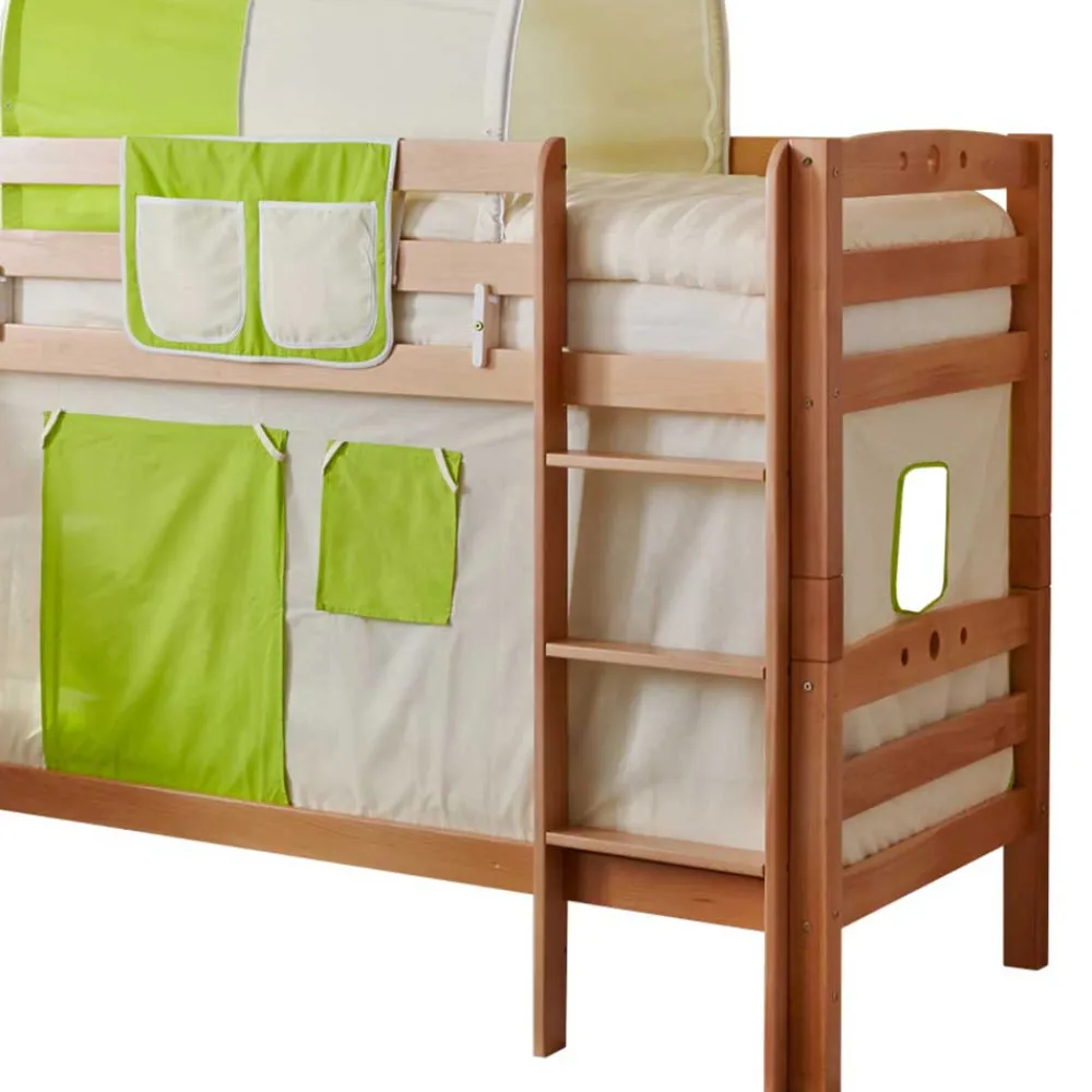 Wohnen Kinderbetten*Kinder Etagenbett mit Rutsche & Stoffset - Sivarin