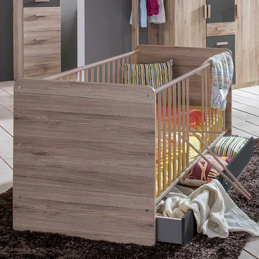 Wohnen Kinderbetten|Babybetten*Kinder Gitterbett mit Schublade - Jilamenda