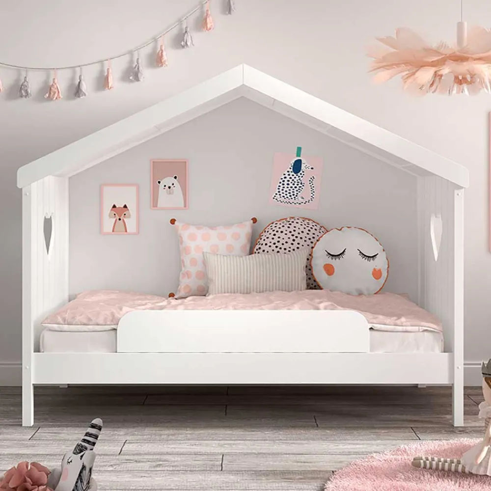 Wohnen Weiße Möbel|Kinderbetten*Kinder Hausbett in Weiß - Grandory