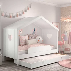 Wohnen Weiße Möbel|Kinderbetten*Kinder Hausbett in Weiß - Grandory