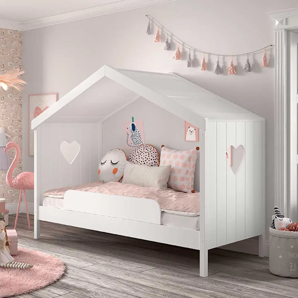 Wohnen Weiße Möbel|Kinderbetten*Kinder Hausbett in Weiß - Grandory