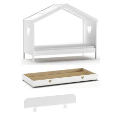 Wohnen Weiße Möbel|Kinderbetten*Kinder Hausbett in Weiß - Grandory