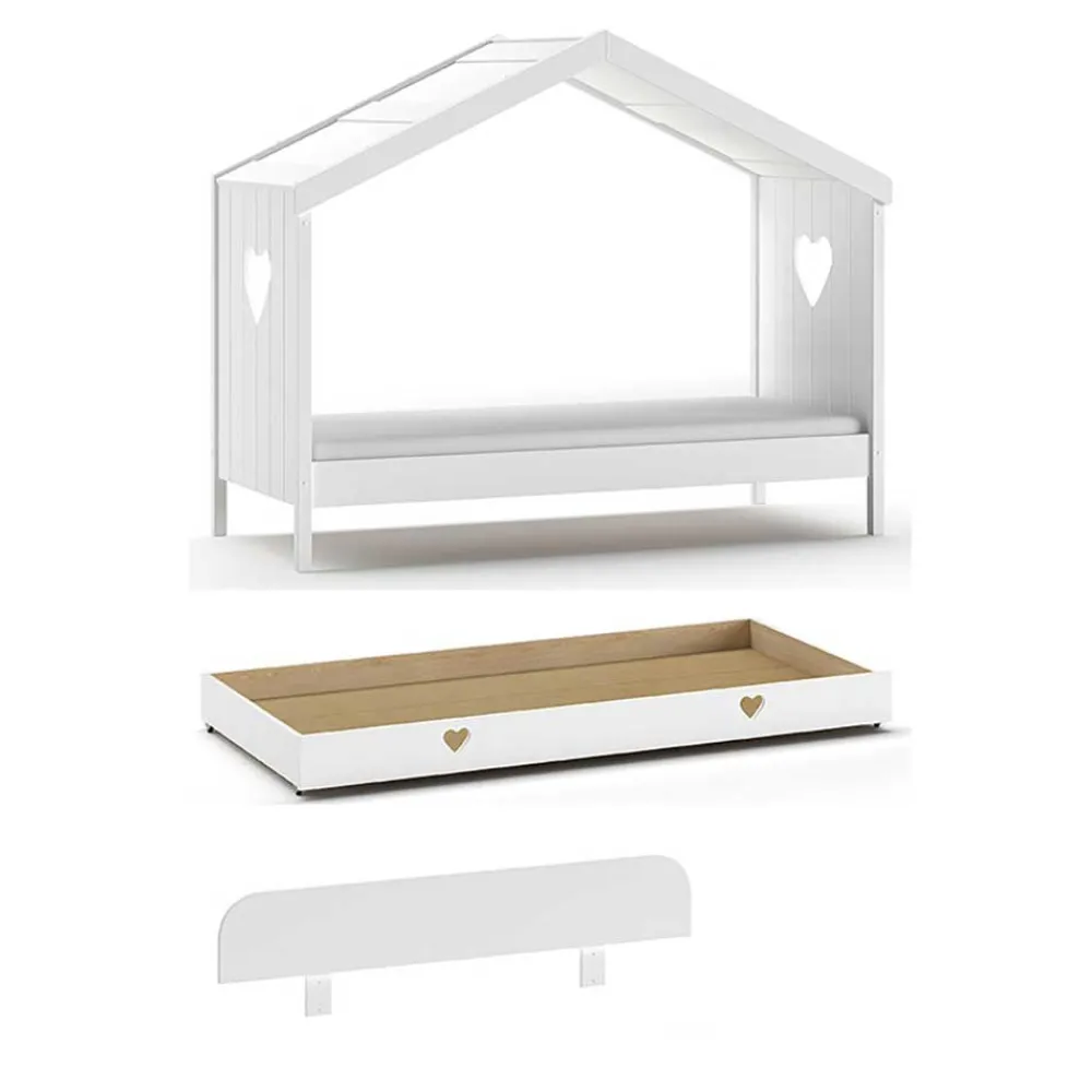 Wohnen Weiße Möbel|Kinderbetten*Kinder Hausbett in Weiß - Grandory