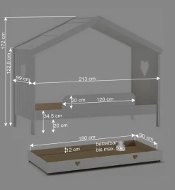 Wohnen Weiße Möbel|Kinderbetten*Kinder Hausbett in Weiß - Grandory