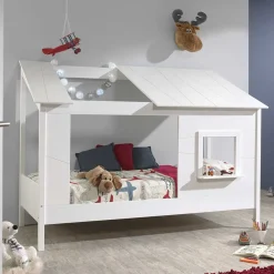 Wohnen Kinderbetten*Kinder Hausbett in Weiß lackiert - Actina