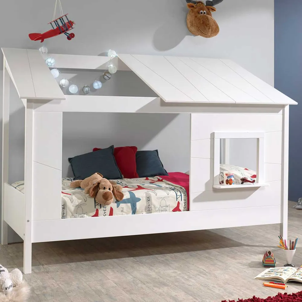 Wohnen Kinderbetten*Kinder Hausbett mit Fenster und offenem Dach - Manty