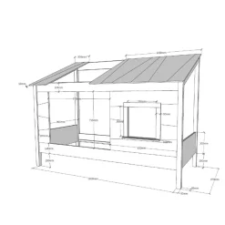 Wohnen Kinderbetten*Kinder Hausbett mit Fenster und offenem Dach - Manty
