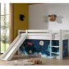 Kinder Wohnen Kinder Hochbett in Weiß mit Rutsche - Besjan
