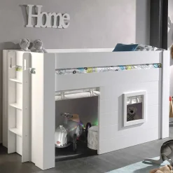 Kinder Wohnen Kinder Hütten Hochbett in Weiß - Pedro
