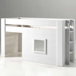 Kinder Wohnen Kinder Hütten Hochbett in Weiß - Pedro