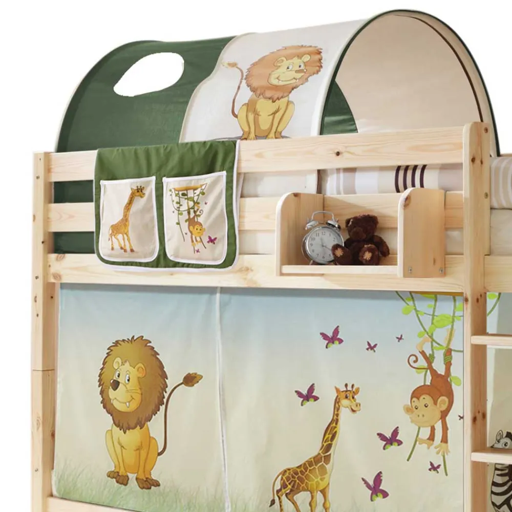 Kinder Wohnen Kinder Kiefernholz-Stockbett in Natur - Nioara