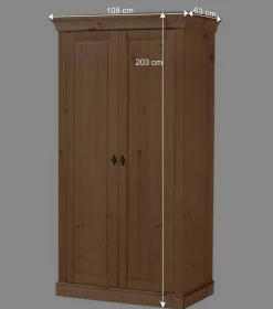 Kinder Wohnen Kinder Kleiderschrank in Kiefer Laugefarben - Piatra