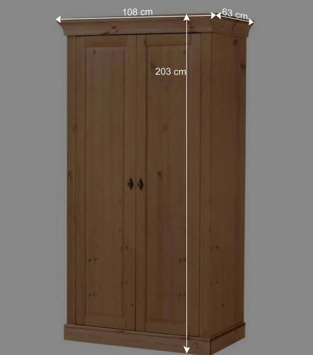 Kinder Wohnen Kinder Kleiderschrank in Kiefer Laugefarben - Piatra