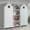 Wohnen Kindermöbel|Kinderkleiderschränke*Kinder Kleiderschränke & Regal Häuser - Indefiva (dreiteilig)