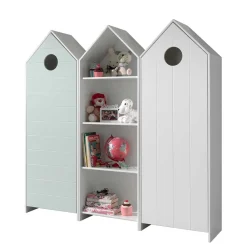 Wohnen Kindermöbel|Kinderkleiderschränke*Kinder Kleiderschränke & Regal Häuser - Indefiva (dreiteilig)