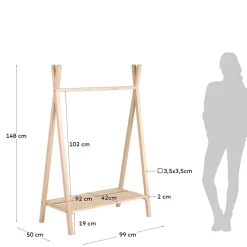 Kinder Wohnen Kinder Kleiderständer aus Buche Massivholz - Pricial